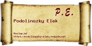 Podolinszky Elek névjegykártya